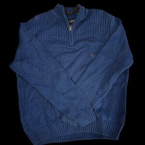 Chaps Men's Blue Large Quarter-Zip Sweater